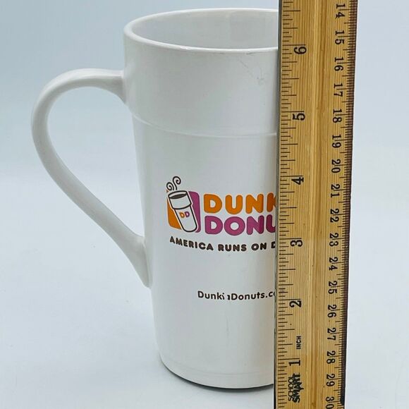 America Runs on Dunkin Donuts Tall Classic Ceramic Mug DD Iconic Symbols 18 oz. - Picture 9 of 10